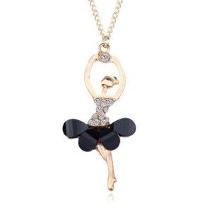 Black Tutu Ballerina Necklace, Dancer